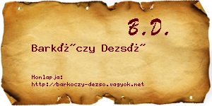 Barkóczy Dezső névjegykártya