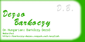 dezso barkoczy business card