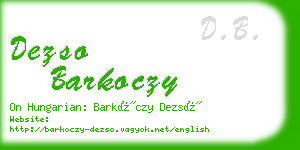 dezso barkoczy business card